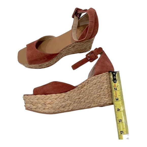 42 Gold MINDIE PLATFORM WEDGE SANDAL IN TOBACCO SUEDE size 40/9 - Picture 11 of 12